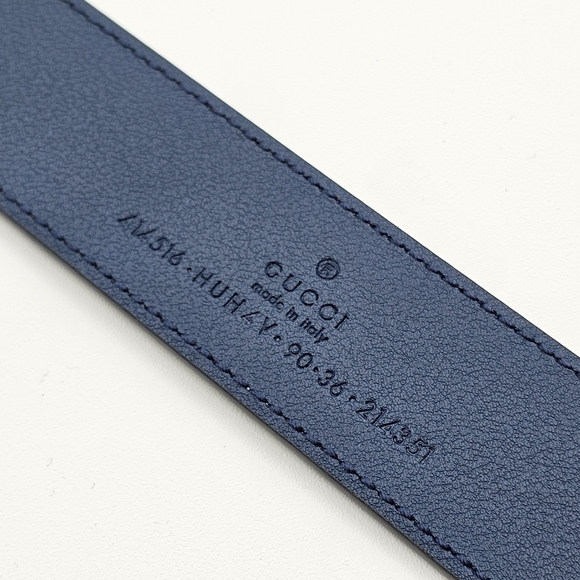Gucci GG Supreme Thin Brown Blue Belt Size 70 28 411924 - Picture 3 of 3